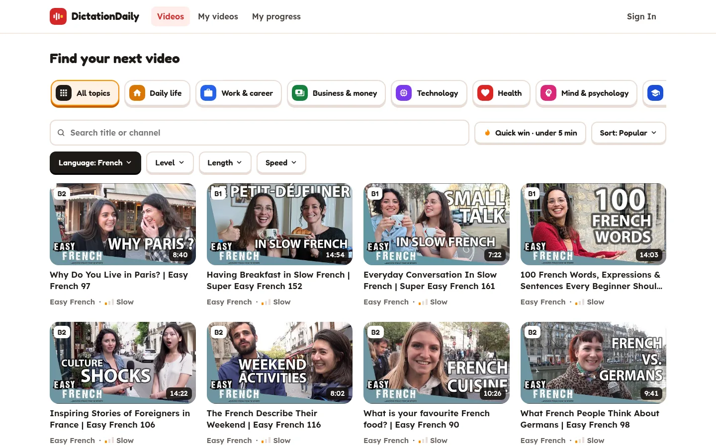 The videos change